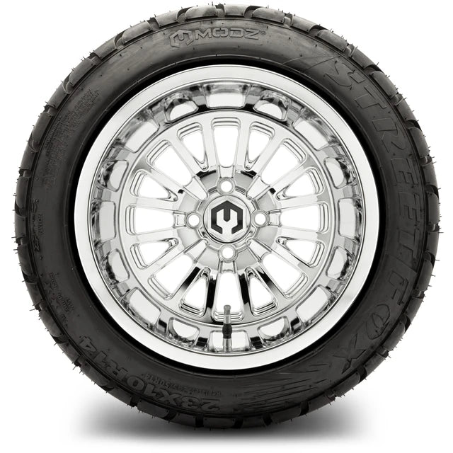 MODZ 14" Assassin Chrome Wheels & Street Tires Combo