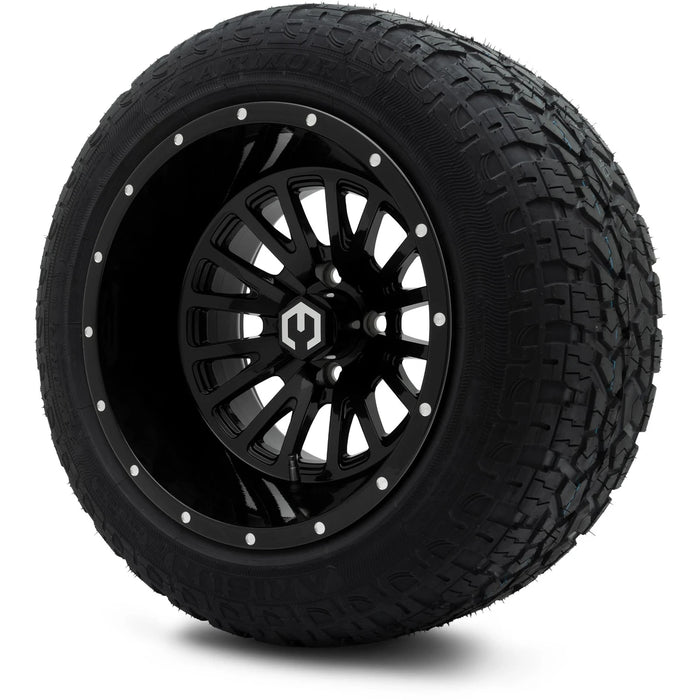 MODZ 14" Assassin Glossy Black Wheels & Off-Road Tires Combo