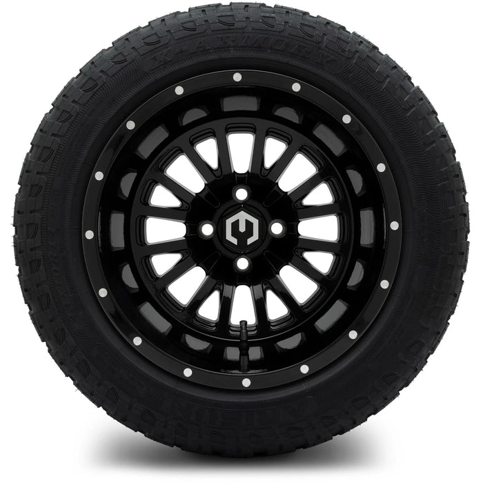 MODZ 14" Assassin Glossy Black Wheels & Off-Road Tires Combo