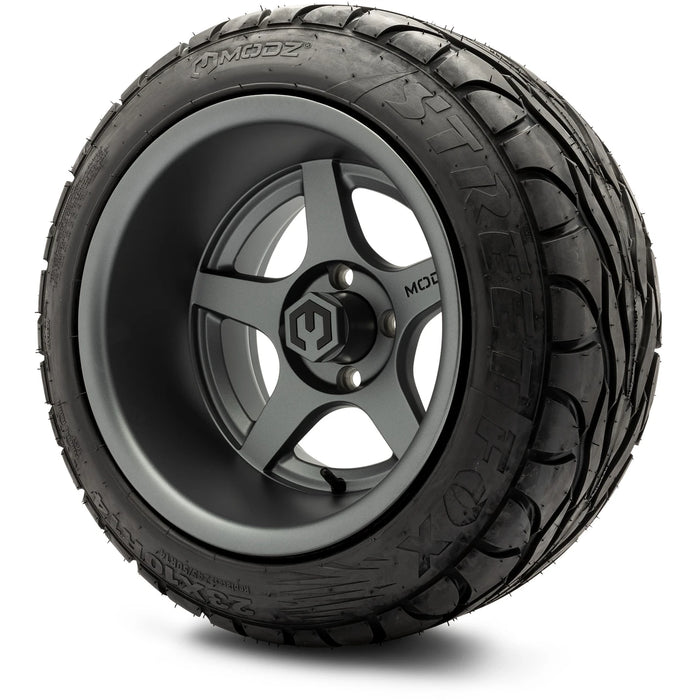 MODZ 14" Maverick Matte Gunmetal Wheels & Street Tires Combo