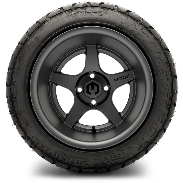 MODZ 14" Maverick Matte Gunmetal Wheels & Street Tires Combo
