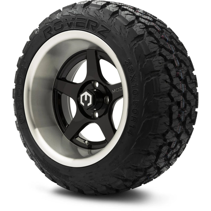MODZ 14" Maverick Machined Black Wheels & Off-Road Tires Combo