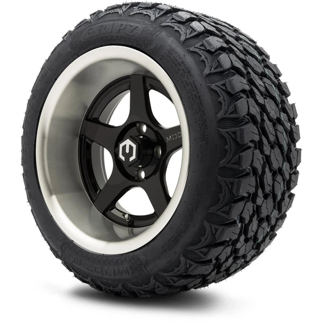 MODZ 14" Maverick Machined Black Wheels & Off-Road Tires Combo
