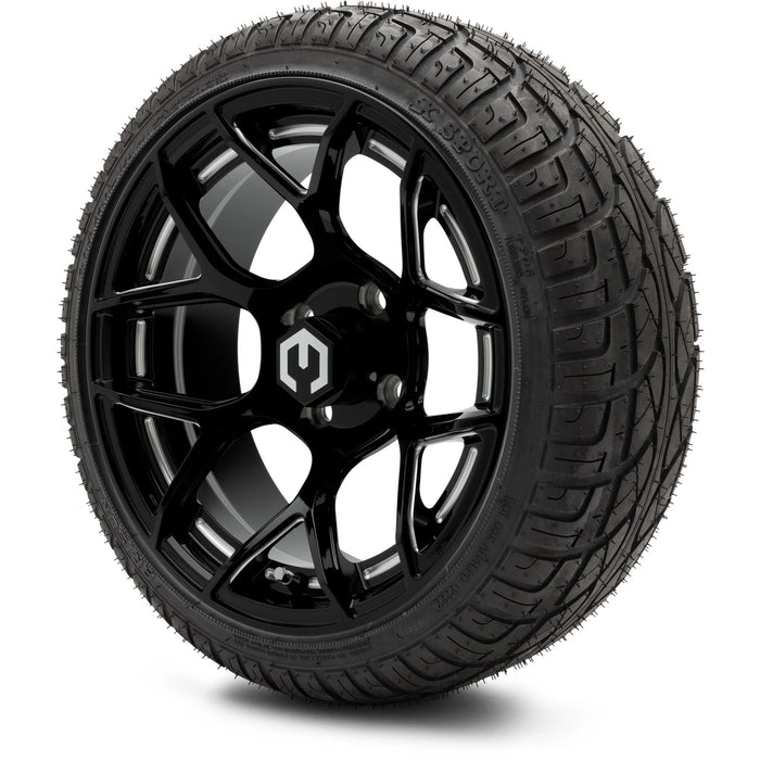 MODZ 14" Renegade Glossy Black with Ball Mill Wheels & Street Tires Combo