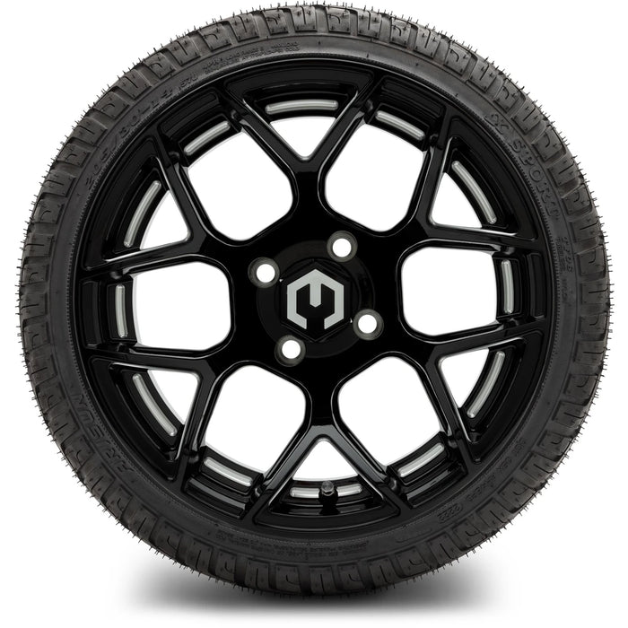 MODZ 14" Renegade Glossy Black with Ball Mill Wheels & Street Tires Combo
