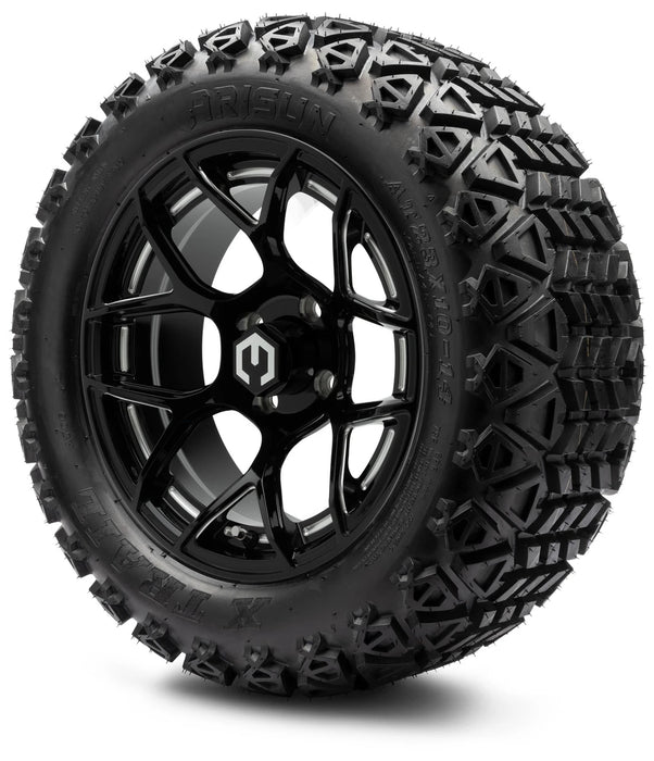 MODZ 14" Renegade Glossy Black with Ball Mill Wheels & Off-Road Tires Combo