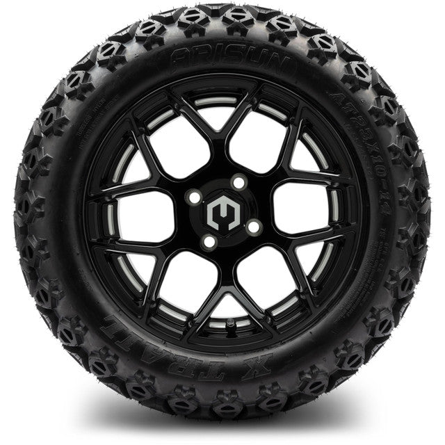 MODZ 14' Renegade Glossy Black - Tire and Wheel Combo