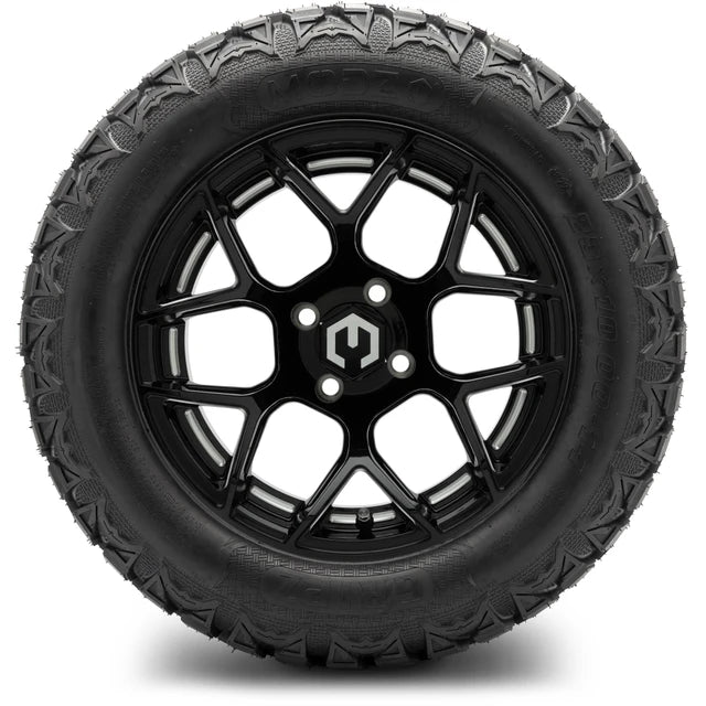 MODZ 14" Renegade Glossy Black with Ball Mill Wheels & Off-Road Tires Combo