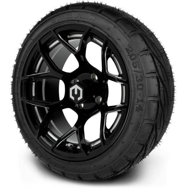 MODZ 14' Renegade Glossy Black - Tire and Wheel Combo