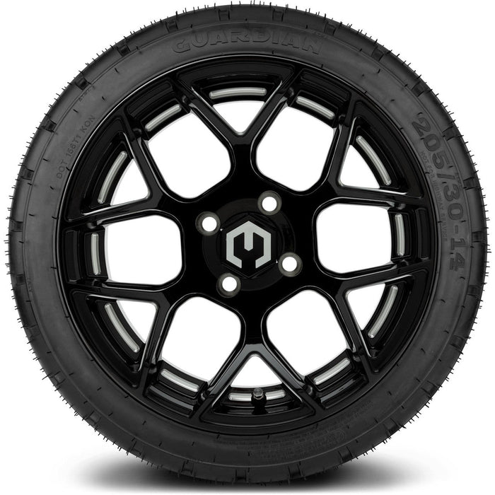 MODZ 14' Renegade Glossy Black - Tire and Wheel Combo