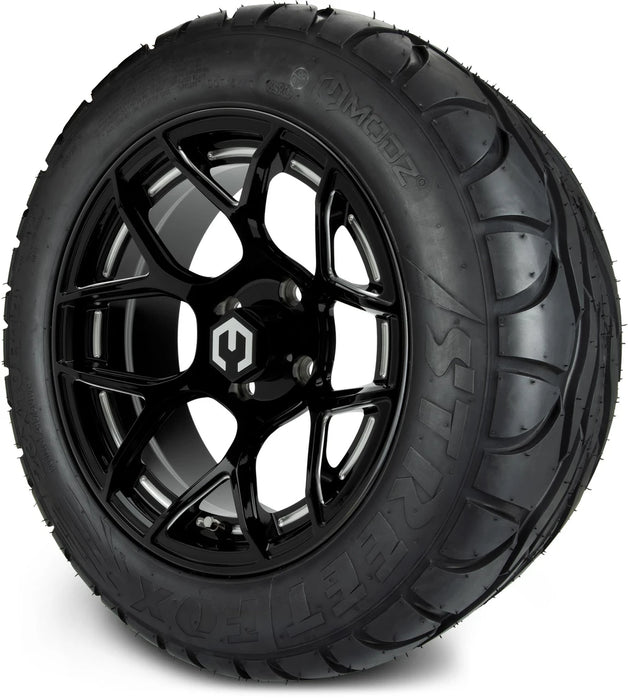 MODZ 14" Renegade Glossy Black with Ball Mill Wheels & Street Tires Combo