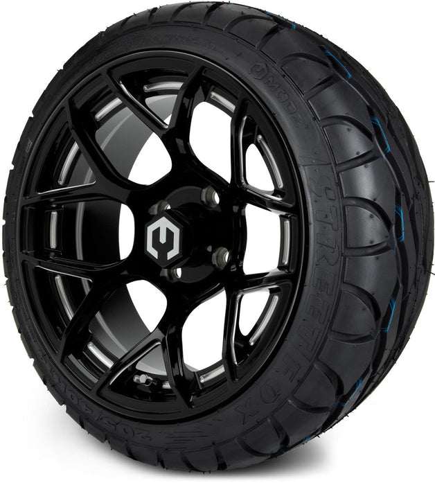 MODZ 14' Renegade Glossy Black - Tire and Wheel Combo