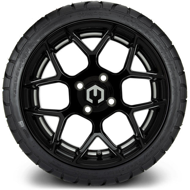 MODZ 14' Renegade Glossy Black - Tire and Wheel Combo