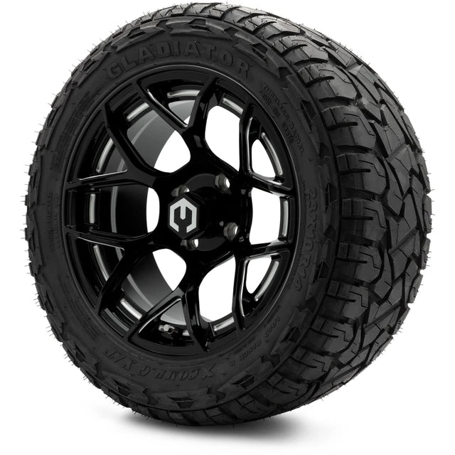 MODZ 14" Renegade Glossy Black with Ball Mill Wheels & Off-Road Tires Combo