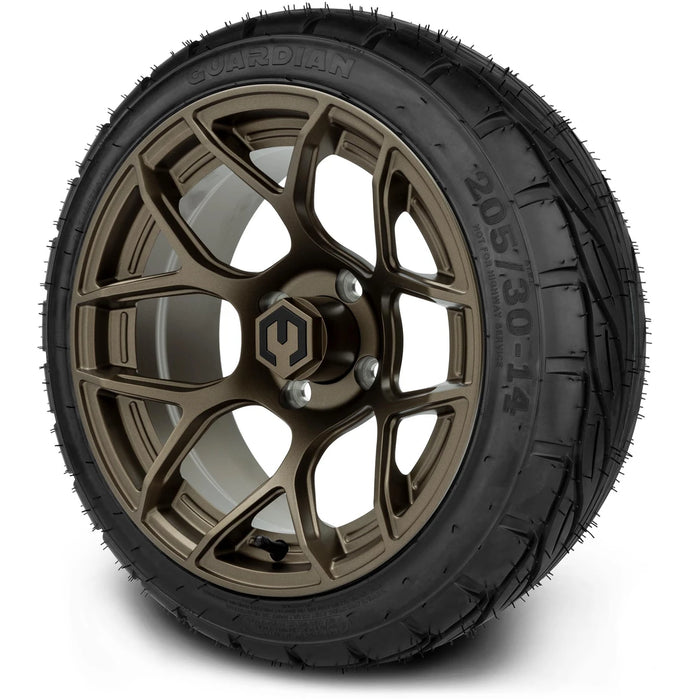 MODZ 14" Renegade Matte Bronze Wheels & Street Tires Combo