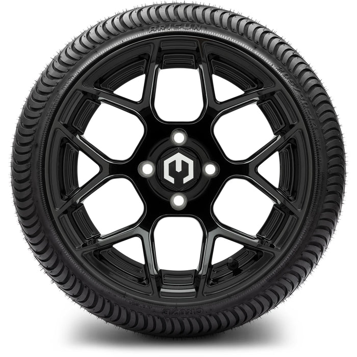 MODZ 14" Renegade Glossy Black Wheels & Street Tires Combo