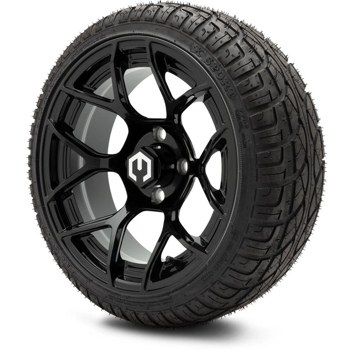 MODZ 14" Renegade Glossy Black Wheels & Street Tires Combo
