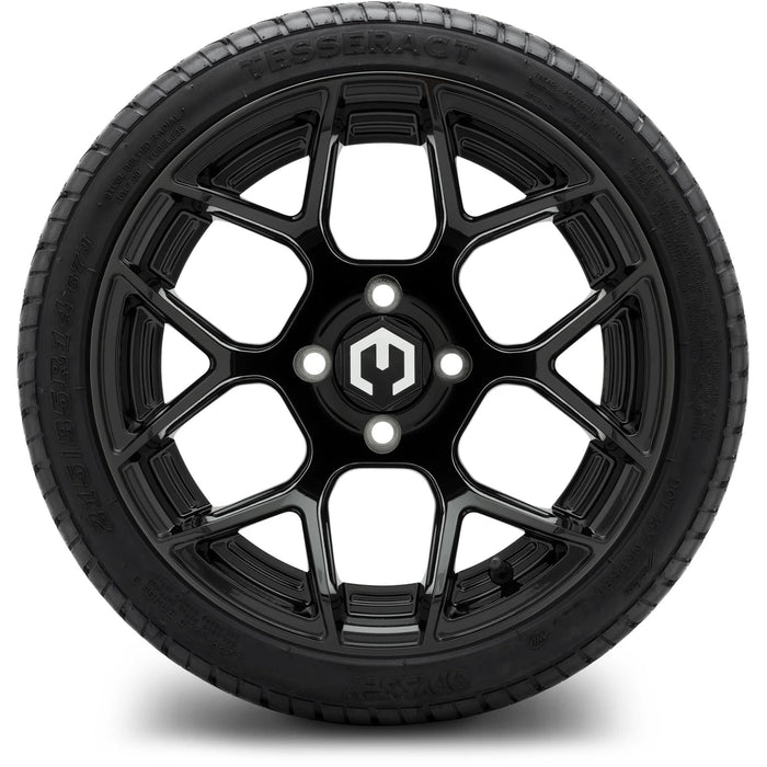 MODZ 14" Renegade Glossy Black Wheels & Street Tires Combo