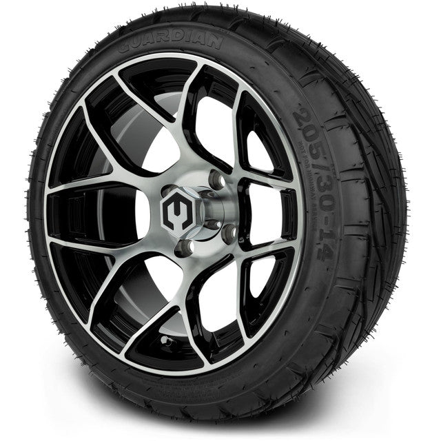 MODZ 14' Renegade Machined Black - Tire and Wheel Combo