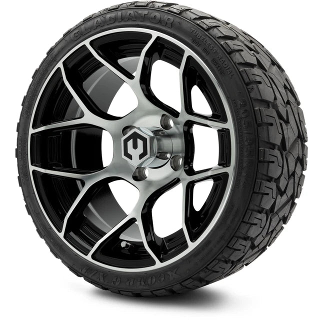 MODZ 14" Renegade Machined Black Wheels & Off-Road Tires Combo