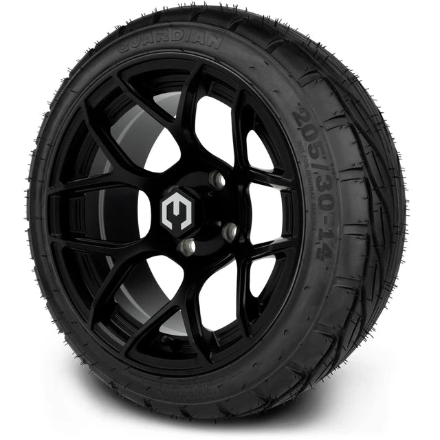 MODZ 14" Renegade Matte Black Wheels & Street Tires Combo