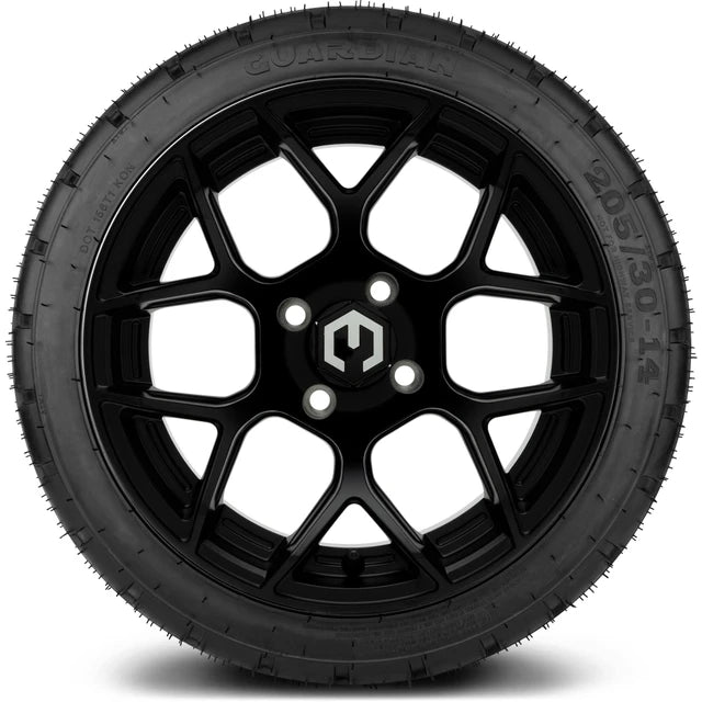 MODZ 14" Renegade Matte Black Wheels & Street Tires Combo
