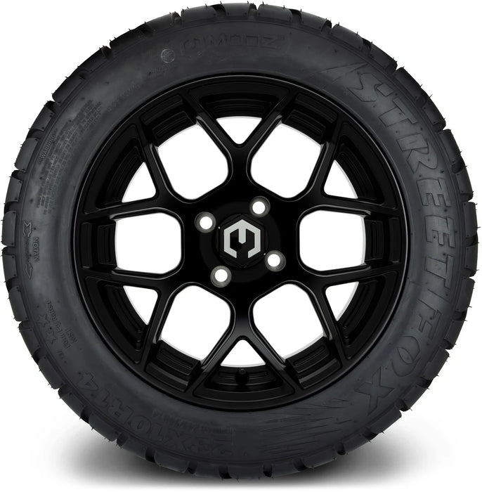 MODZ 14" Renegade Matte Black Wheels & Street Tires Combo