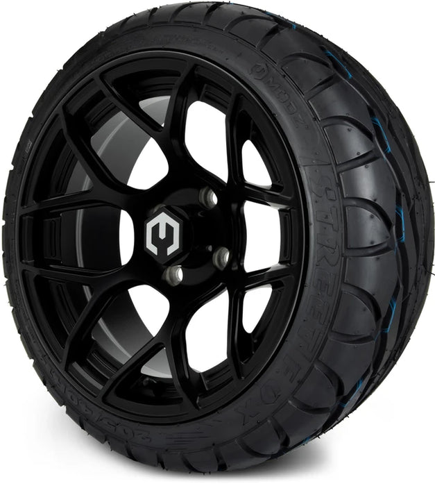 MODZ 14" Renegade Matte Black Wheels & Street Tires Combo
