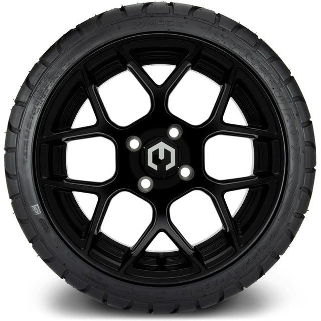 MODZ 14" Renegade Matte Black Wheels & Street Tires Combo