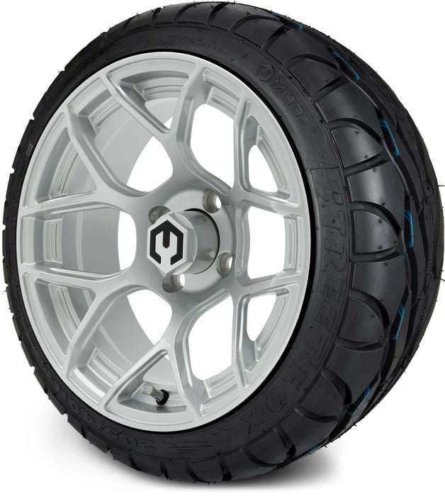 MODZ 14" Renegade Silver Wheels & Street Tires Combo