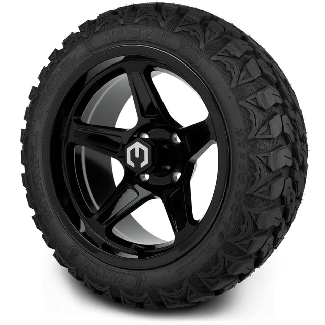 MODZ 14" Drift Glossy Black Wheels & Off-Road Tires Combo