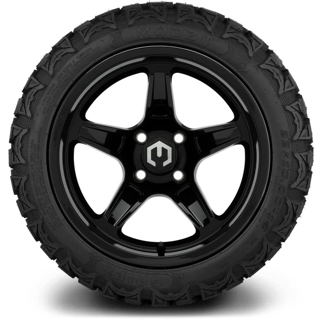 MODZ 14" Drift Glossy Black Wheels & Off-Road Tires Combo