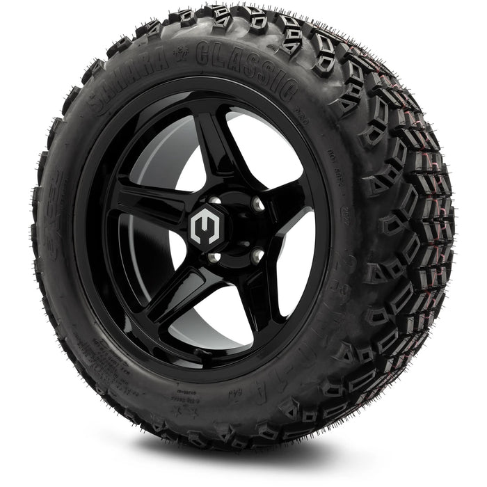 MODZ 14" Drift Glossy Black Wheels & Off-Road Tires Combo