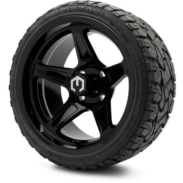 MODZ 14" Drift Glossy Black Wheels & Off-Road Tires Combo