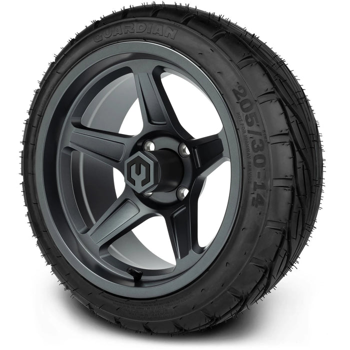 MODZ 14" Drift Gunmetal Wheels & Street Tires Combo
