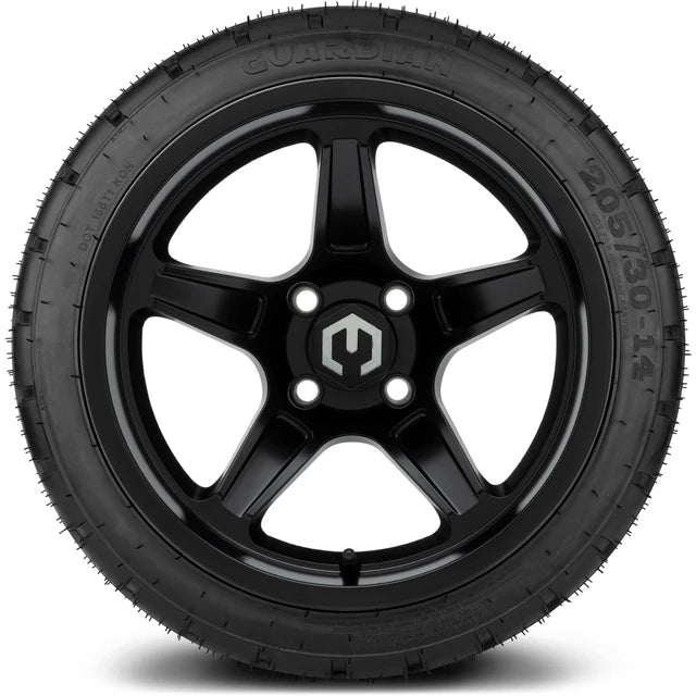 MODZ 14" Drift Matte Black Wheels & Street Tires Combo