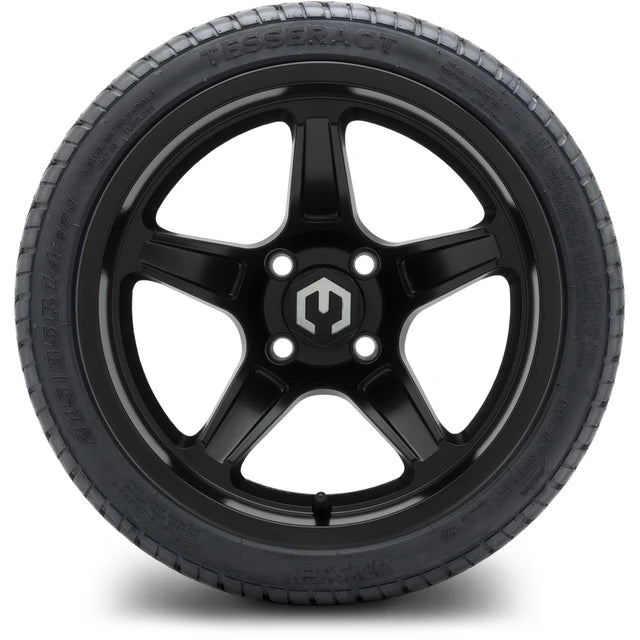 MODZ 14" Drift Matte Black Wheels & Street Tires Combo