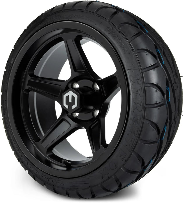 MODZ 14" Drift Matte Black Wheels & Street Tires Combo