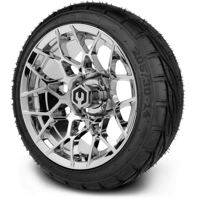 MODZ 14" Blitz Chrome Wheels & Street Tires Combo