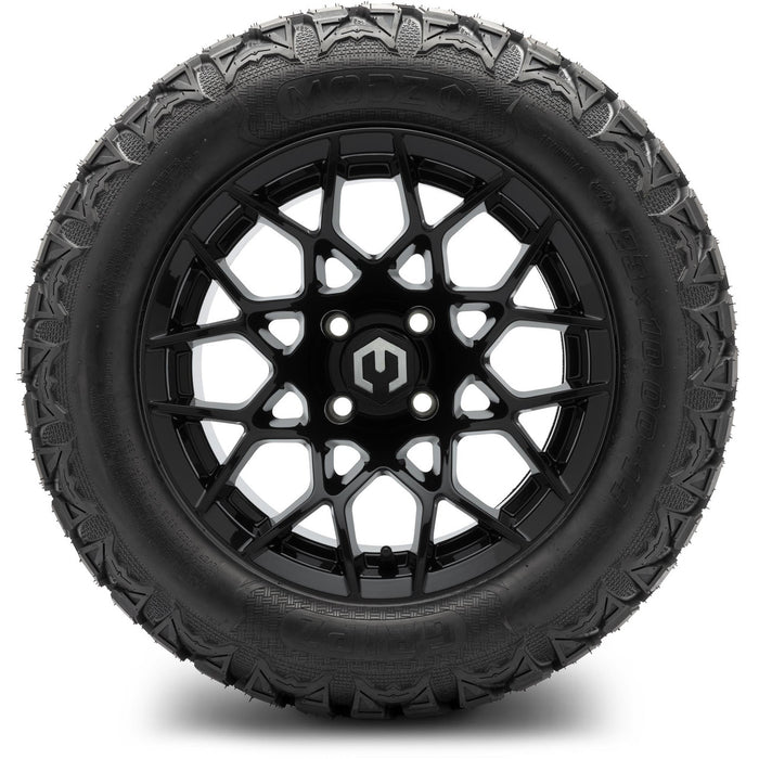 MODZ 14" Blitz Glossy Black Wheels & Off-Road Tires Combo