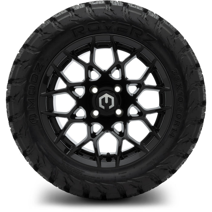 MODZ 14" Blitz Glossy Black Wheels & Off-Road Tires Combo