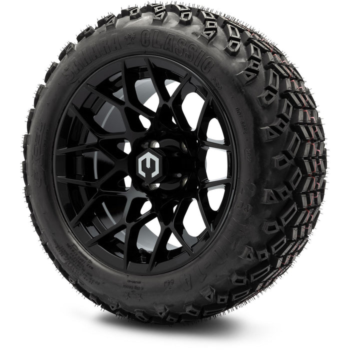 MODZ 14" Blitz Glossy Black Wheels & Off-Road Tires Combo
