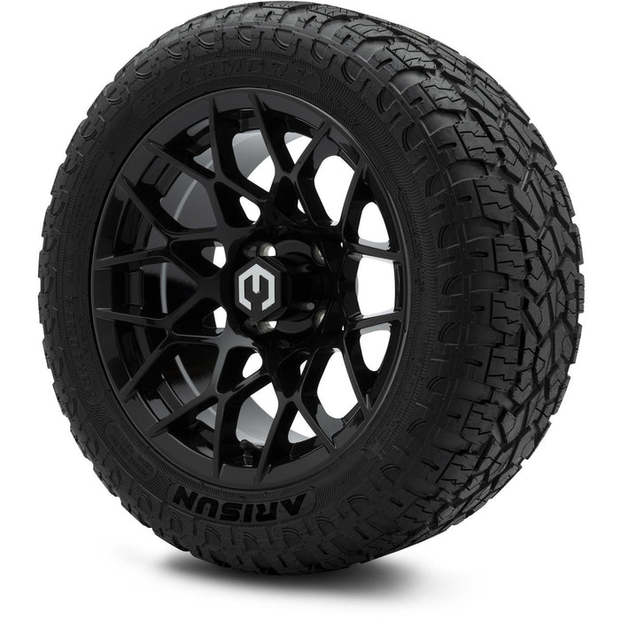 MODZ 14" Blitz Glossy Black Wheels & Off-Road Tires Combo