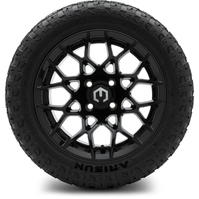 MODZ 14" Blitz Glossy Black Wheels & Off-Road Tires Combo