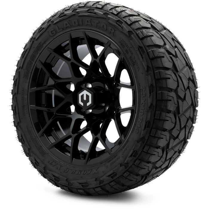 MODZ 14" Blitz Glossy Black Wheels & Off-Road Tires Combo
