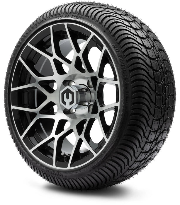 MODZ 14" Blitz Machined Black Wheels & Street Tires Combo