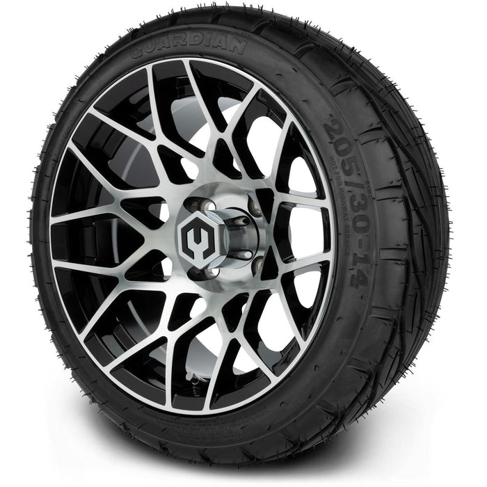 MODZ 14' Blitz Machined Black - Tire and Wheel Combo