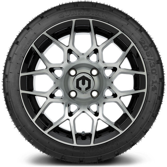 MODZ 14' Blitz Machined Black - Tire and Wheel Combo