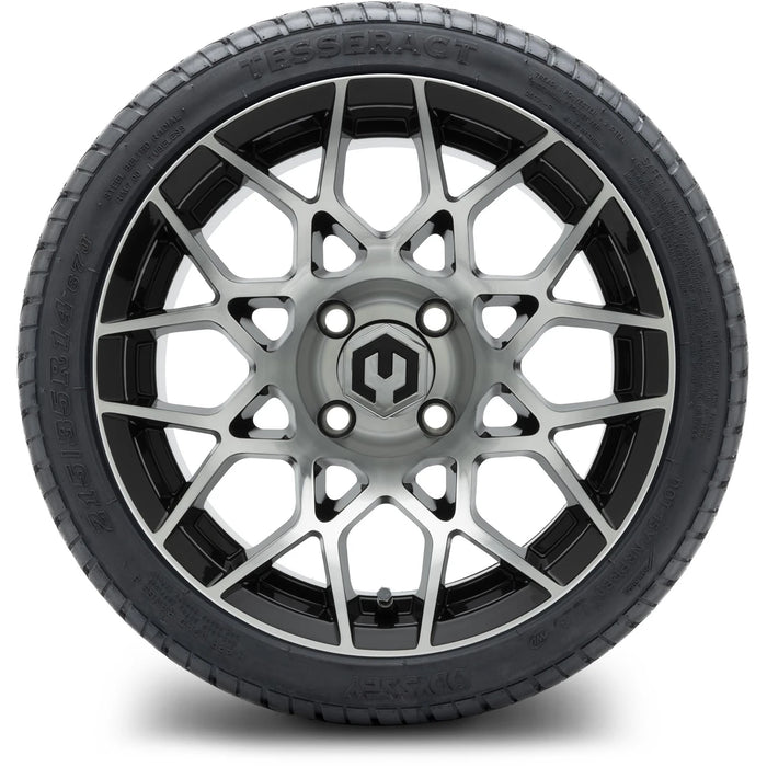 MODZ 14" Blitz Machined Black Wheels & Street Tires Combo