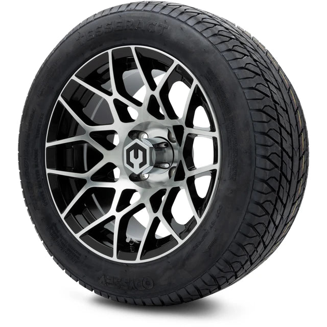 MODZ 14" Blitz Machined Black Wheels & Street Tires Combo